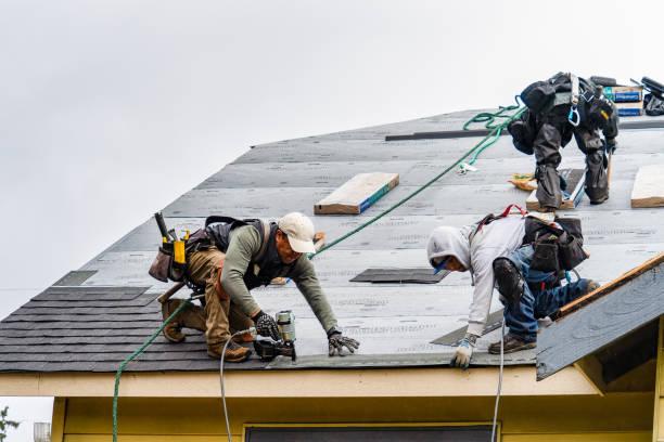 Professional Gutter Installation technician working in East Springfield, PA